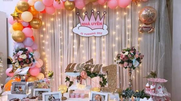 Trang trí tiệc sinh nhật cho bé nhã Uyên
